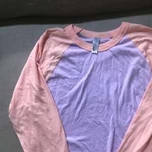 American Apparel crop baseball tee